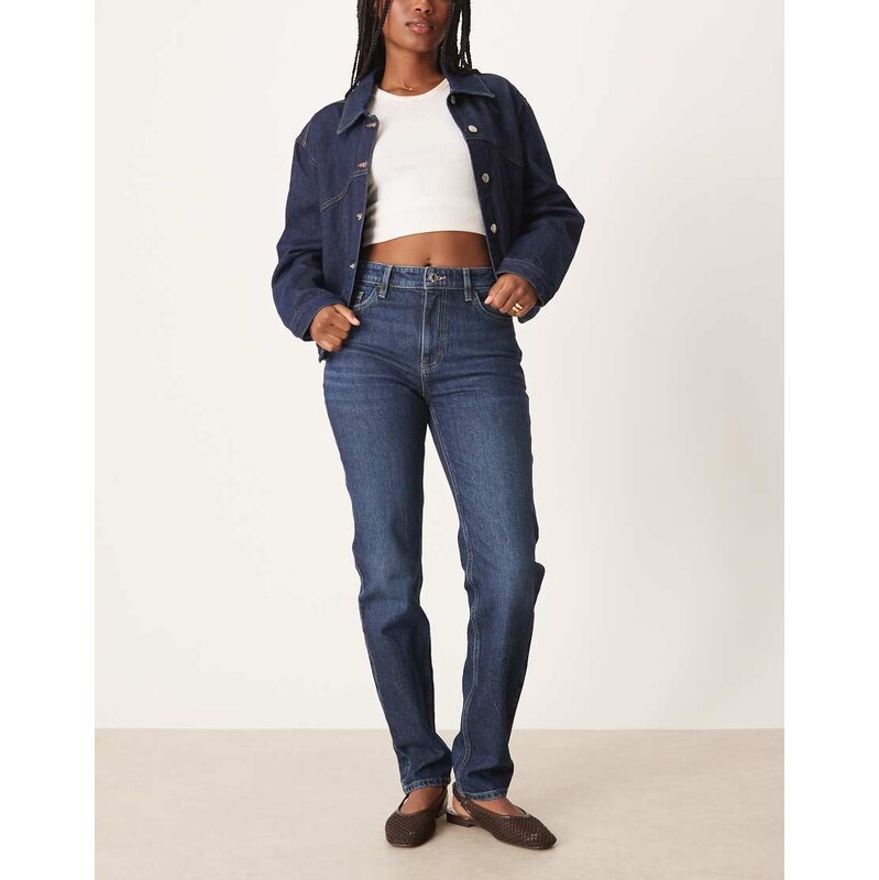 Mango Newmom slim mom jean in deep blue 107911327