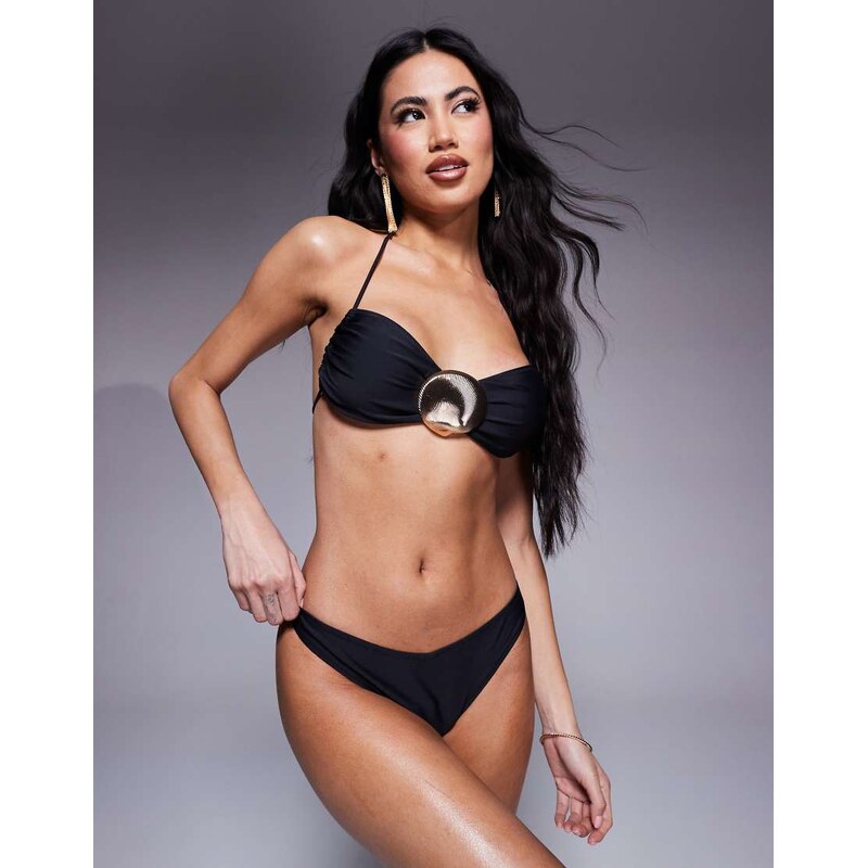 Candypants high leg bikini bottom in black 107908335
