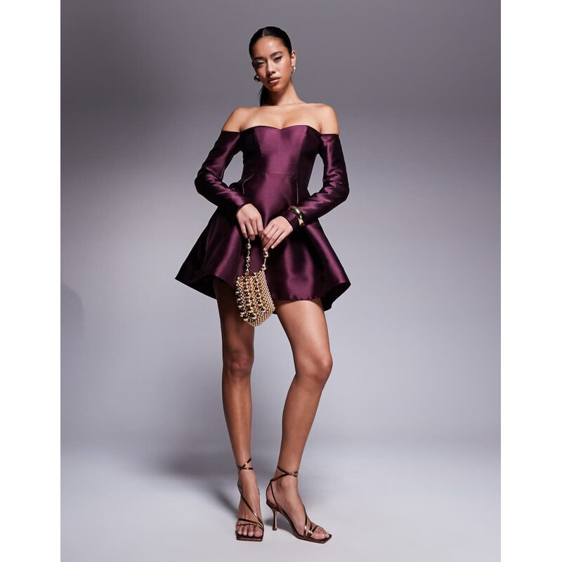 Forever New structured mini dress in italian plum-Purple
