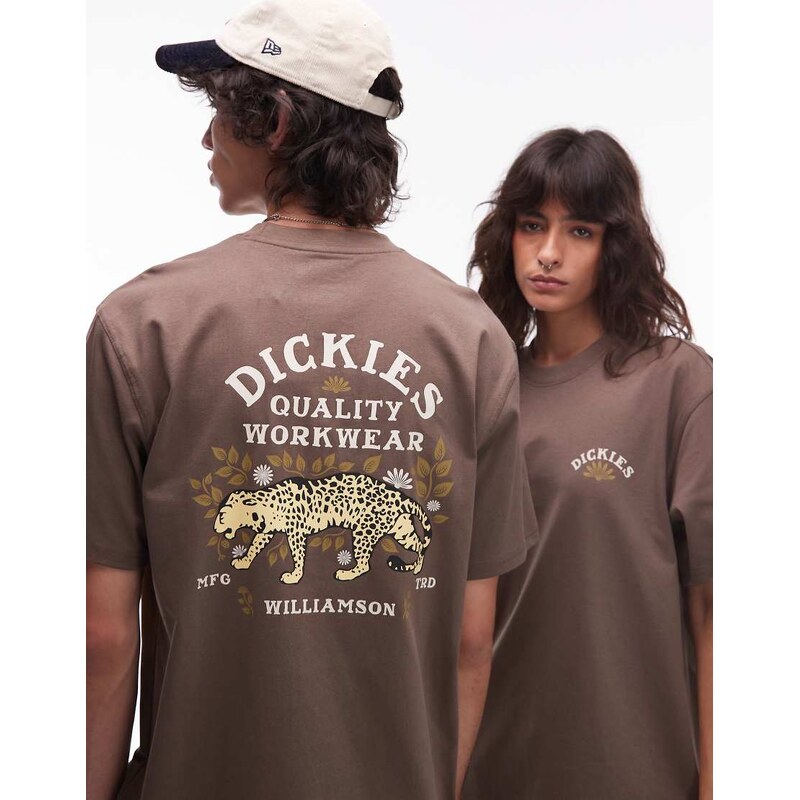Dickies fort lewis graphic backprint t-shirt in brown 107908463
