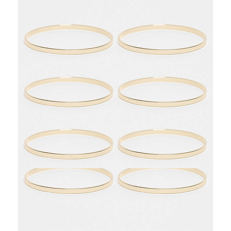 DesignB London pack of 8 bangles in gold 108031618