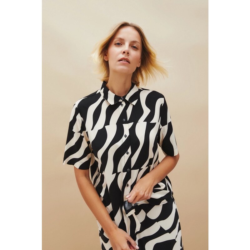 Marisse Womens Shirt L-Ko-4620 Black