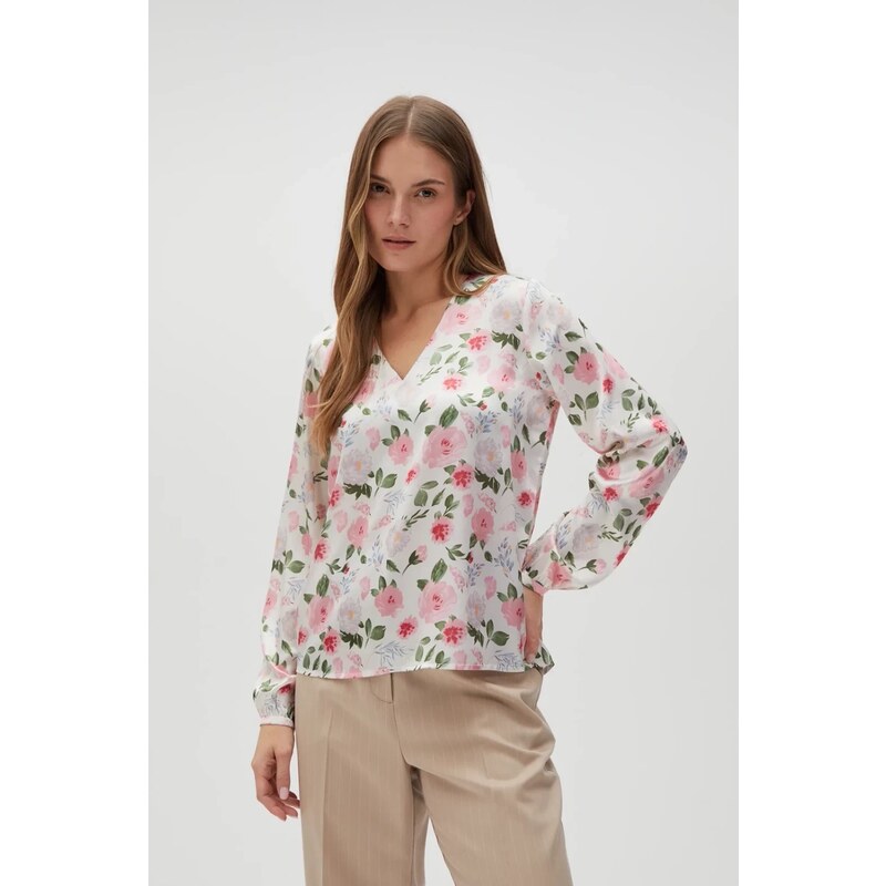Marisse Womens Shirt L-Ko-4633 Off White