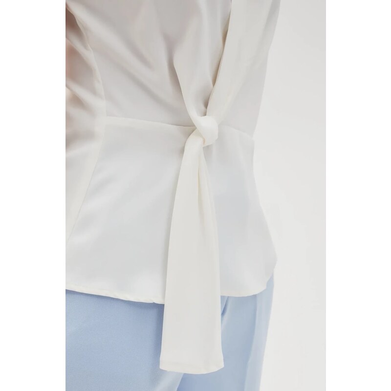 Marisse Womens Shirt L-Ko-4605 Off White