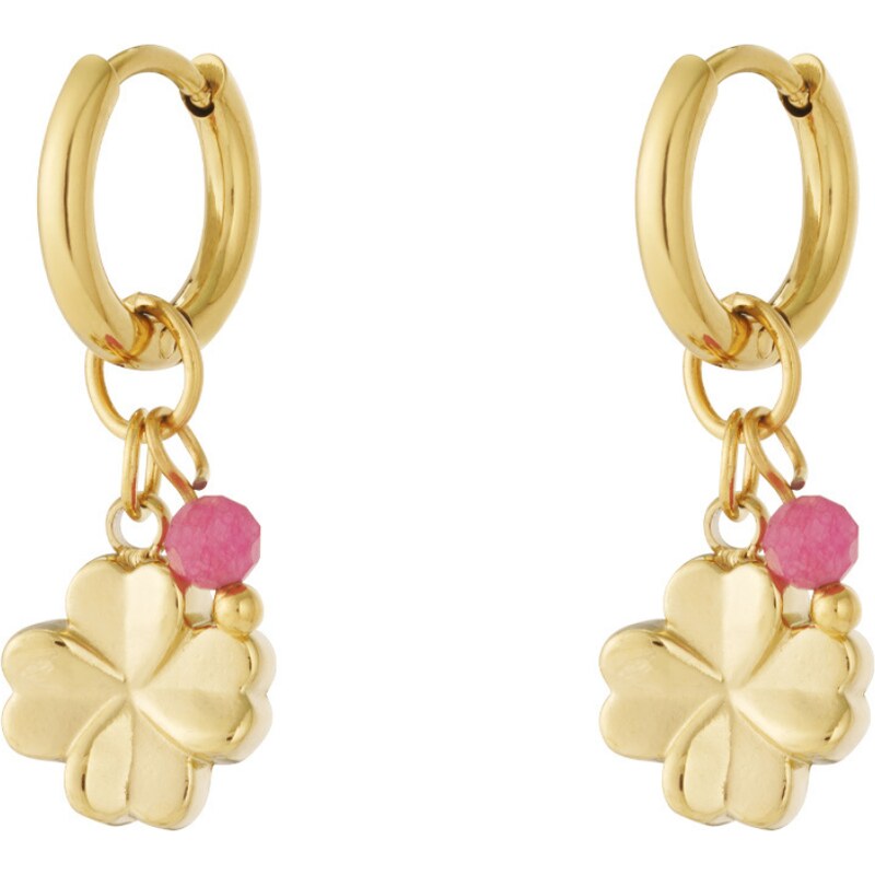 SYLVIENE Náušnice FOUR LEAF Red Gold 107859393