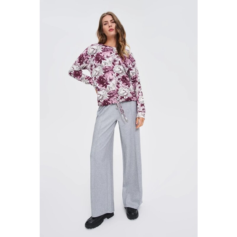 Marisse White Floral Sweatshirt