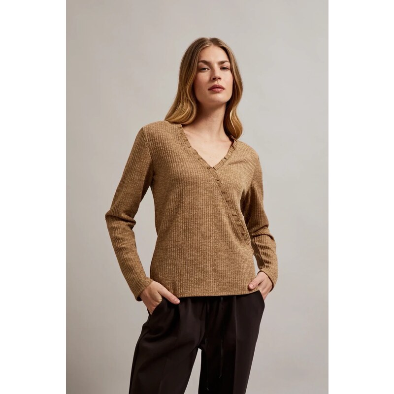 Marisse Womens Blouse Z-Ts-4521 Beige