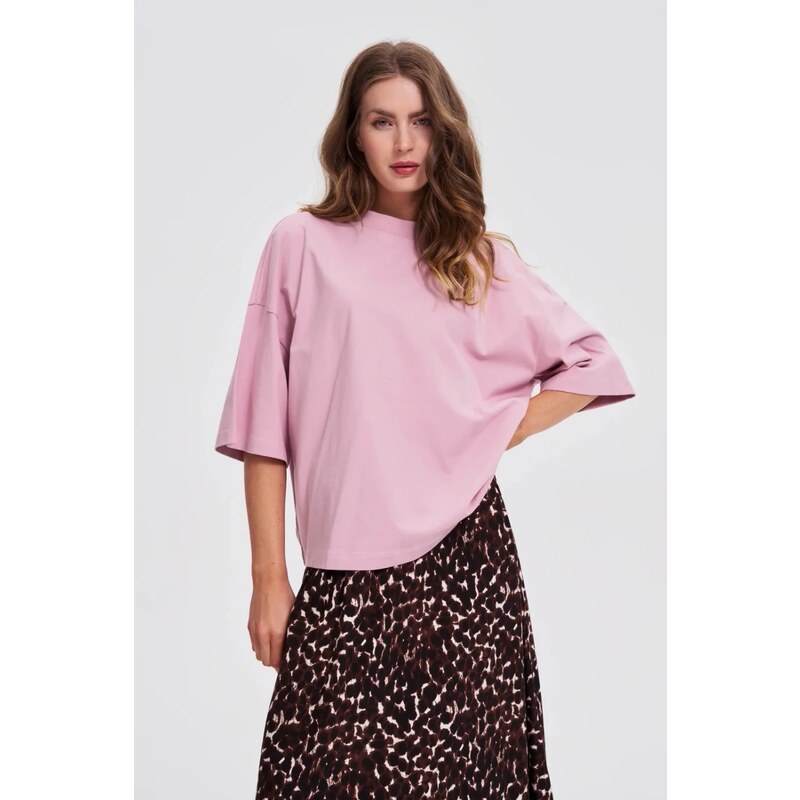 Marisse Plain Oversized Pink Blouse