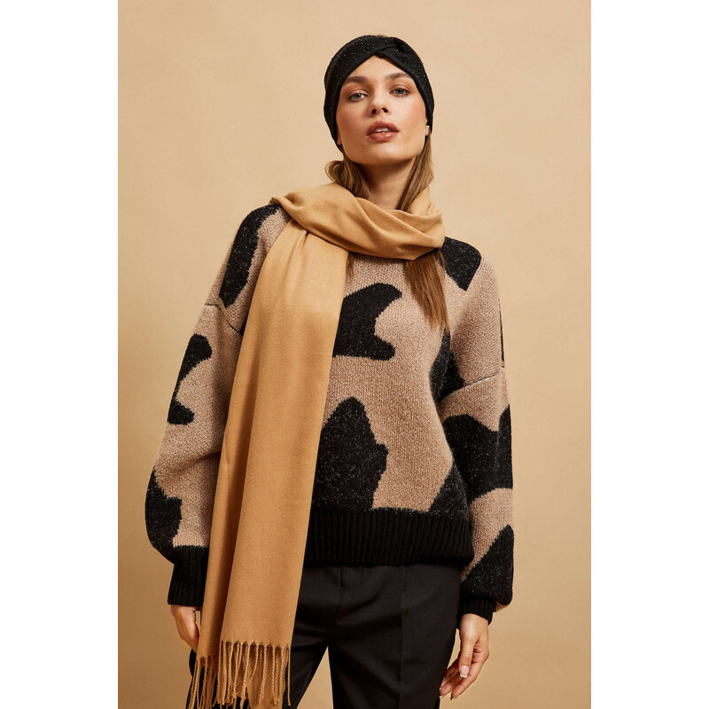 Marisse Smooth Dark Beige Scarf 107918770