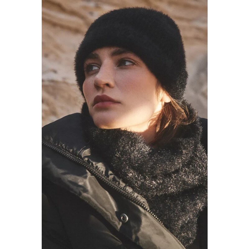 Marisse Warm Fur Hat, Black 107918793