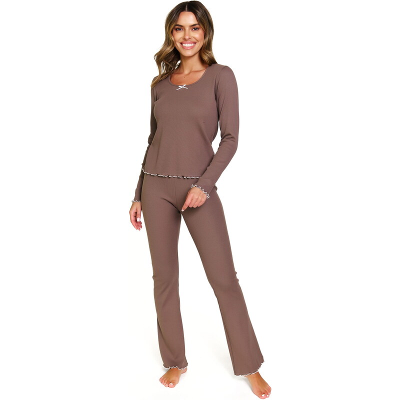 Dámské pyžamo DOCTOR NAP PM.7304 MOCHA MOUSSE 107918663