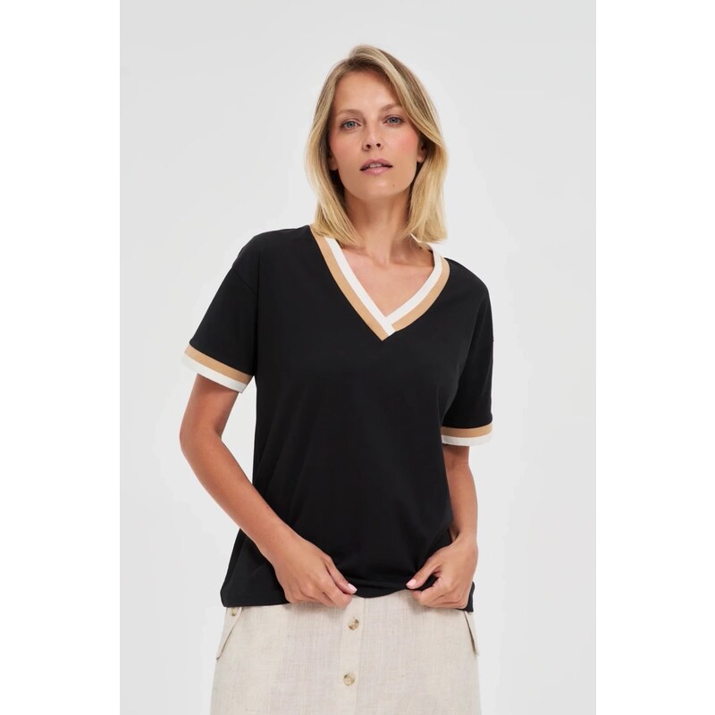 Marisse Black Cotton Blouse 107918809