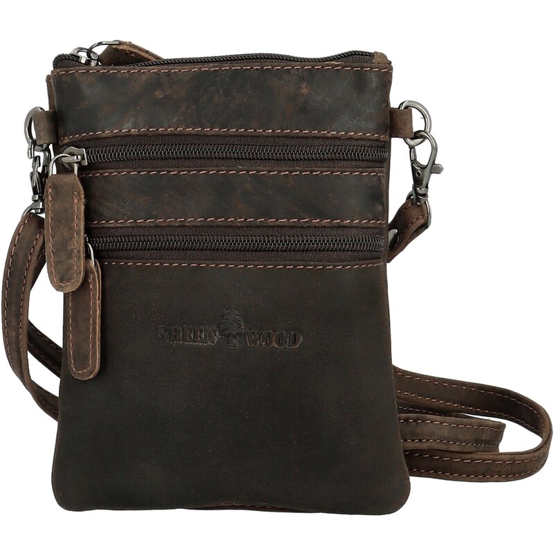 Green Wood Menší kožená crossbody GW Roseline, tmavě hnědá