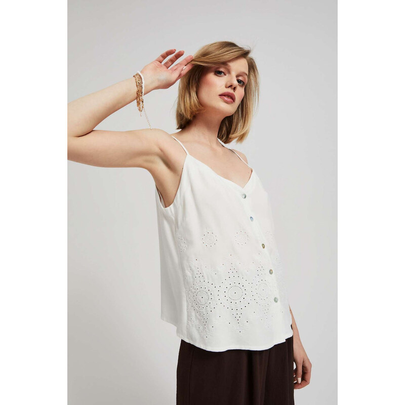 Marisse Womens Shirt L-Ko-4059 White