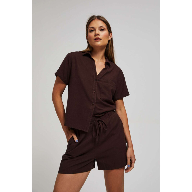 Marisse Womens Shorts L-Sh-4012 D.Oak