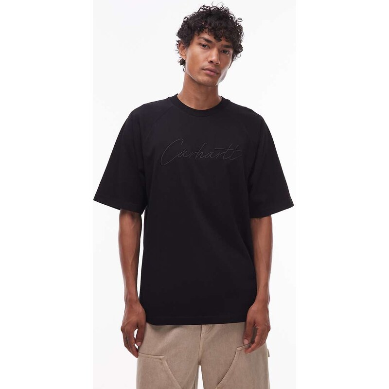 Carhartt WIP ray loose fit t-shirt with script logo in black