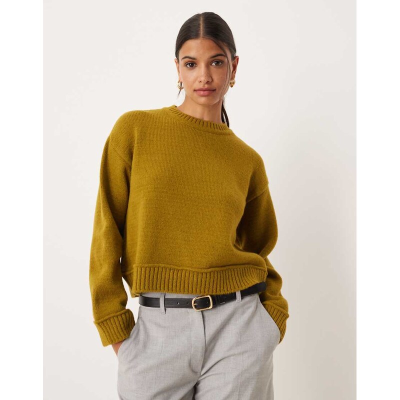 ASOS DESIGN knitted jumper in olive-Green 107919799