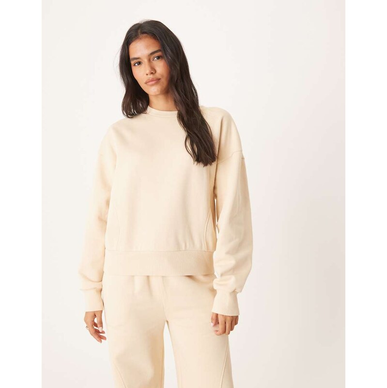 ASOS DESIGN seam detail sweatshirt co-ord in buttermilk-Pink