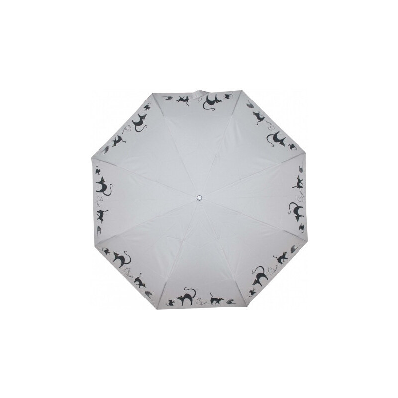 Doppler Dámský skládací plně automatický deštník Cats - šedý 7441465C01