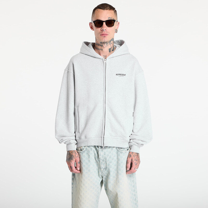 Mikina REPRESENT Owners Club Zip Hoodie Ash Grey/ Black XXL