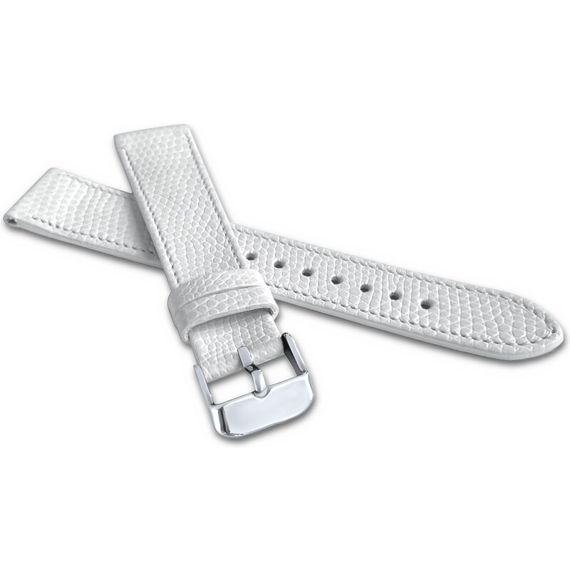 MINET Bílý řemínek LIZARD se vzorem ještěrky z luxusní kůže Top