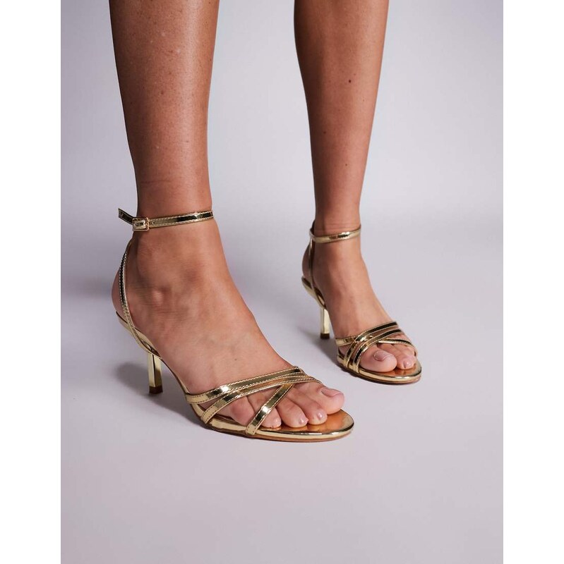 Public Desire Juliette strappy heeled sandals in gold