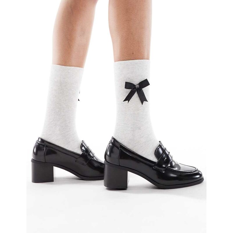 SEQWL Antonia heeled loafers in black 112882513