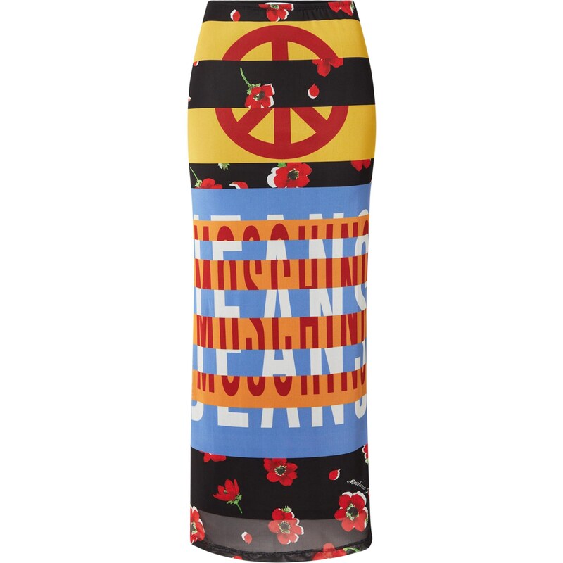 Moschino Jeans Sukně modrá džínovina / tmavě červená / černá / bílá 109426765