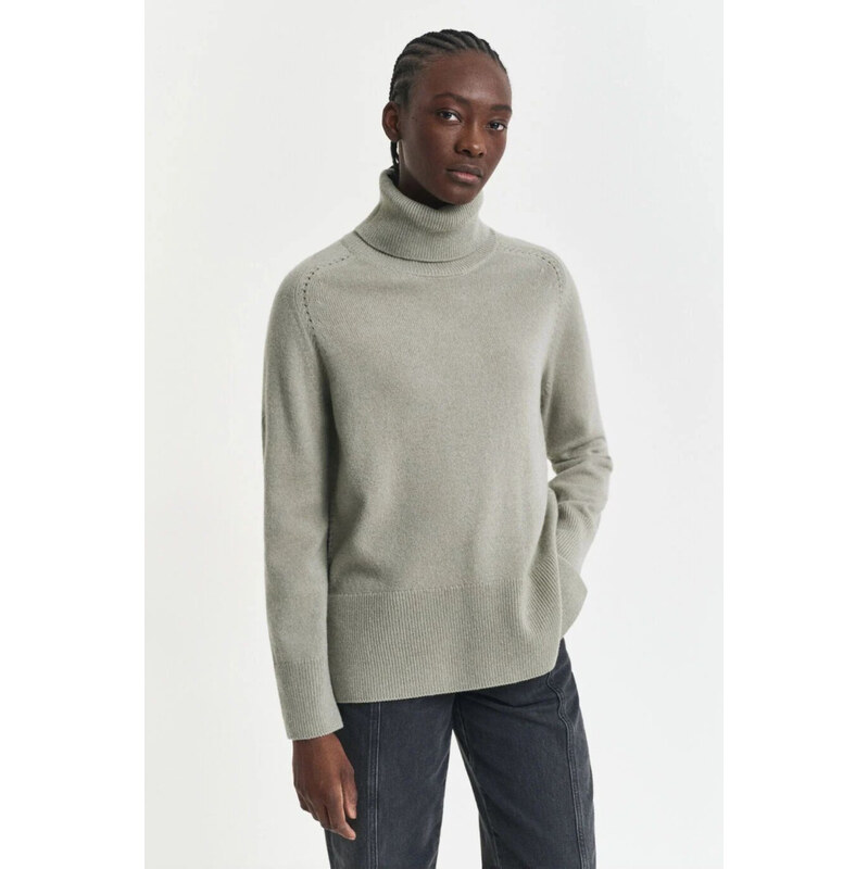 ROLÁK GANT DETAIL KNIT TURTLENECK FADED SAGE 107792703