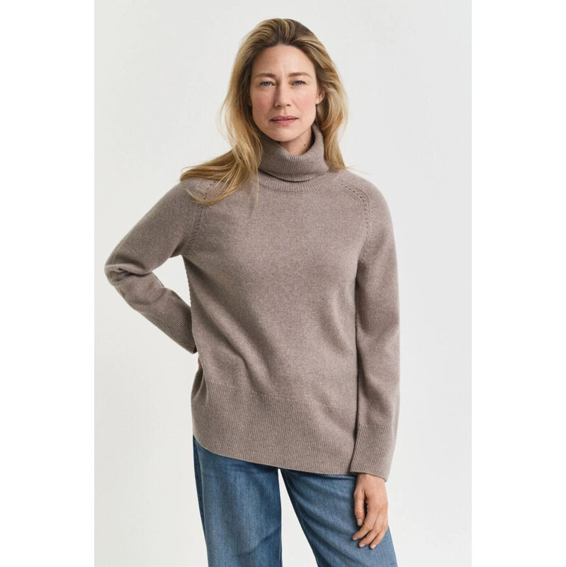 ROLÁK GANT DETAIL KNIT TURTLENECK TAUPE BEIGE