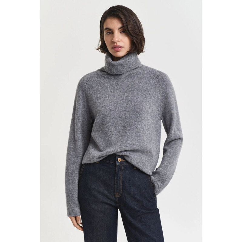 ROLÁK GANT DETAIL KNIT TURTLENECK CHARCOAL MELANGE