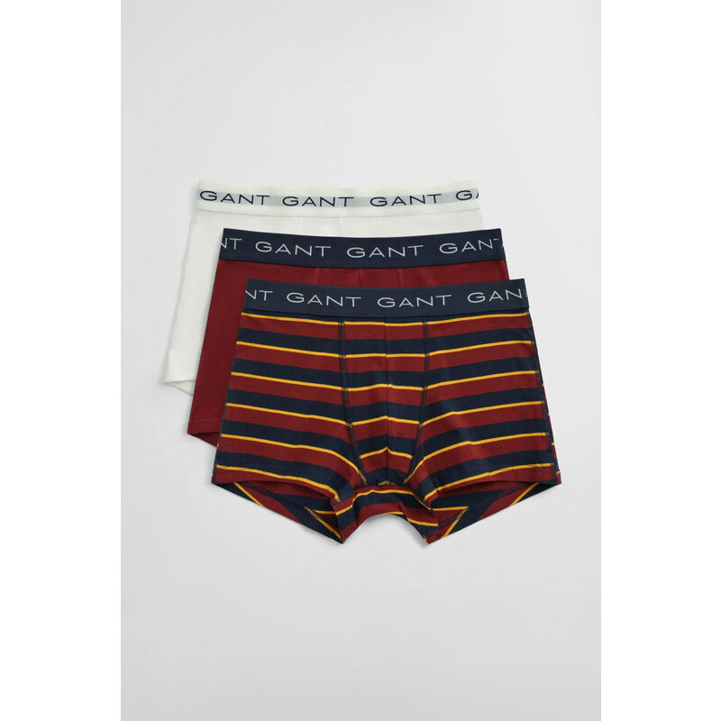 SPODNÍ PRÁDLO GANT MULTISTRIPED TRUNK 3-PACK PLUMPED RED