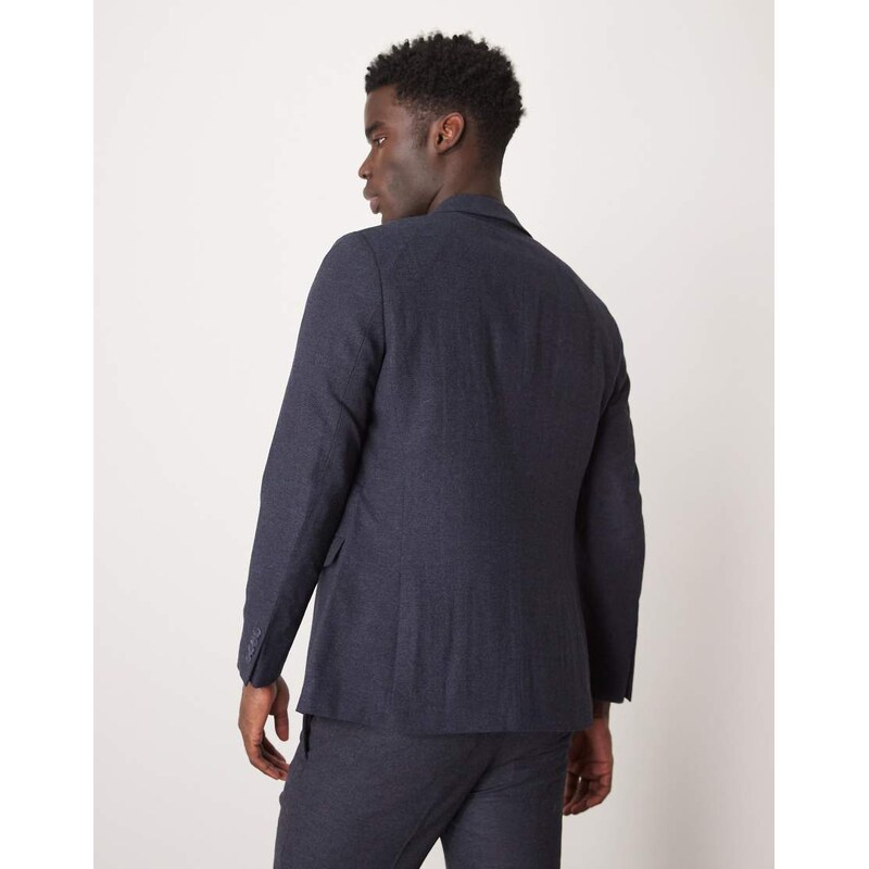 Selected Reed wool mix blazer in navy