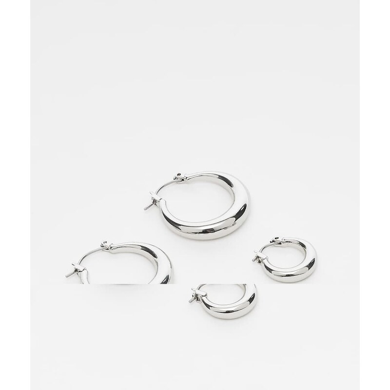 Weekday hoop earrings 2-pack in silver
