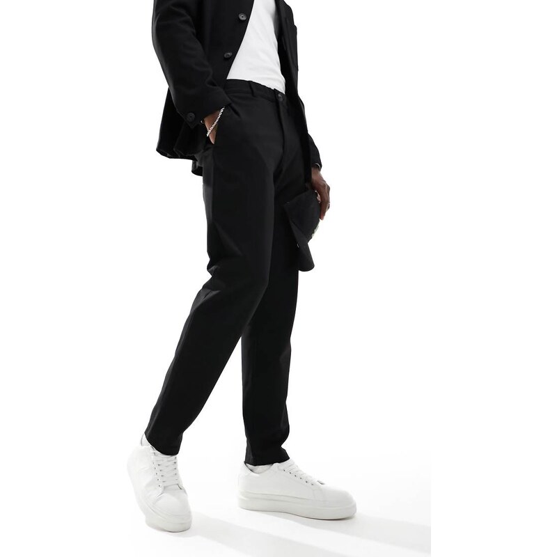 Selected slim fit suit trouser in black