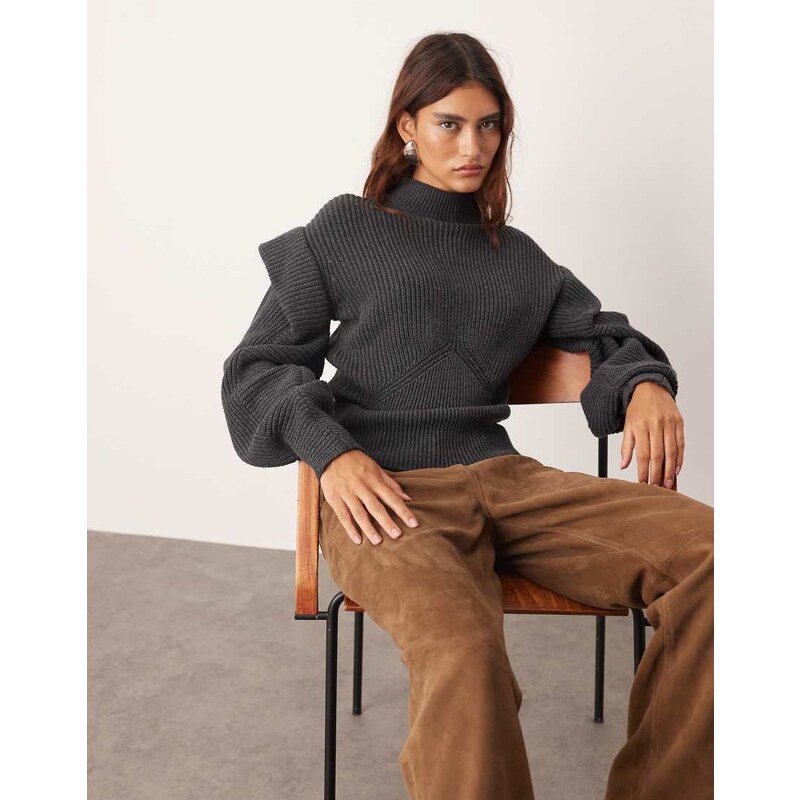 ARRANGE engineered knit sculpted jumper with shoulder detail in