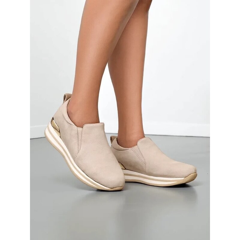 Resti Womens eco suede loafers Rabbite