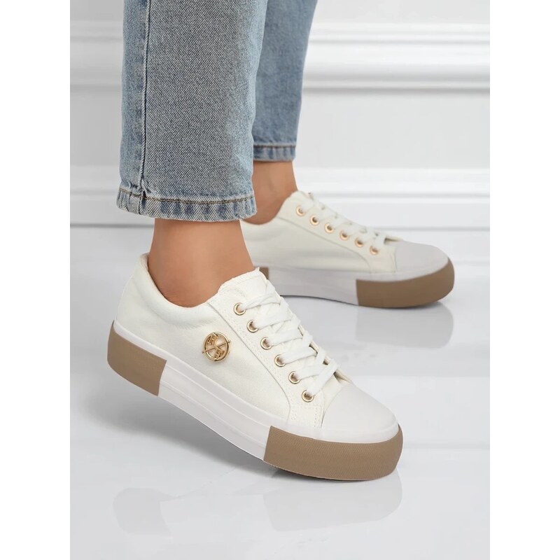 Resti Womens white Aurelio Canvas sneakers