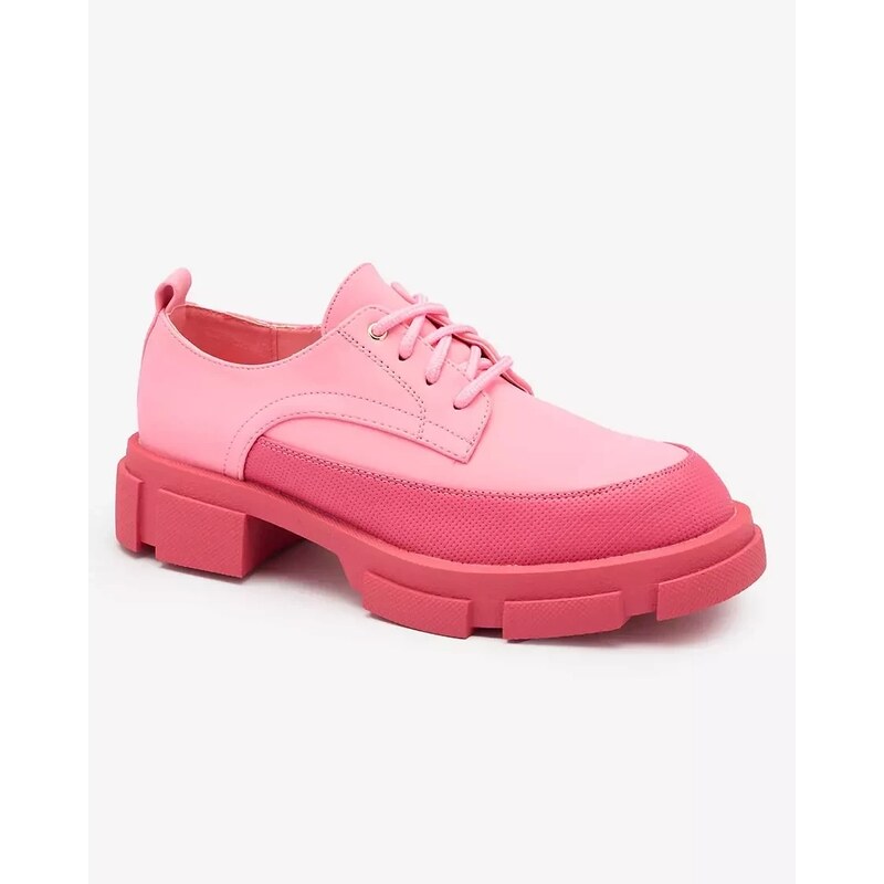 Resti Pink Womens Matte Half Shoes on a Solid Sole Trendy Chunky 107946377