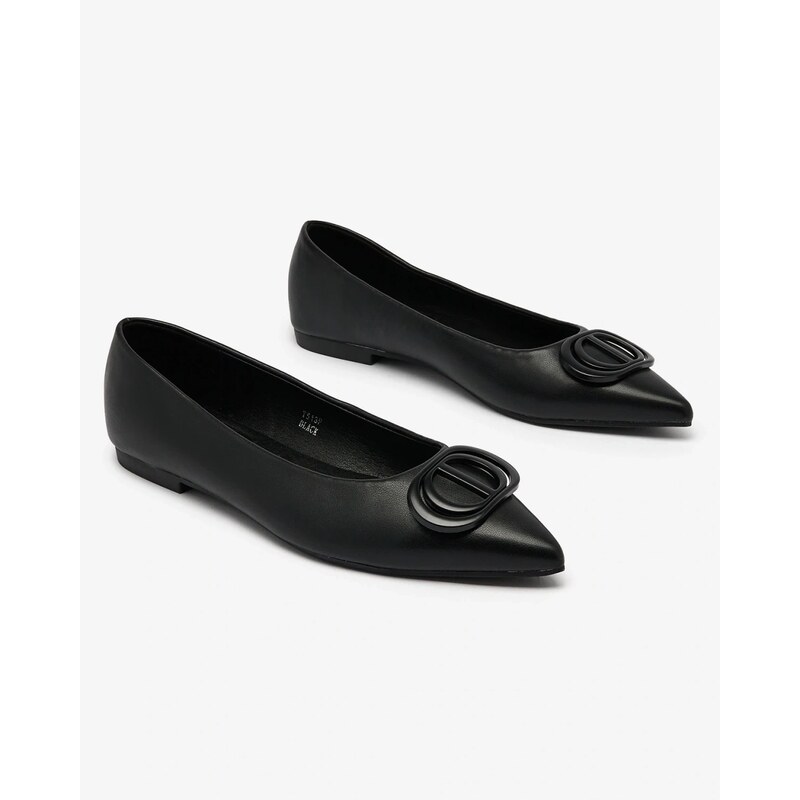 Resti Black womens pointed-toe ballerinas with Manixy nose