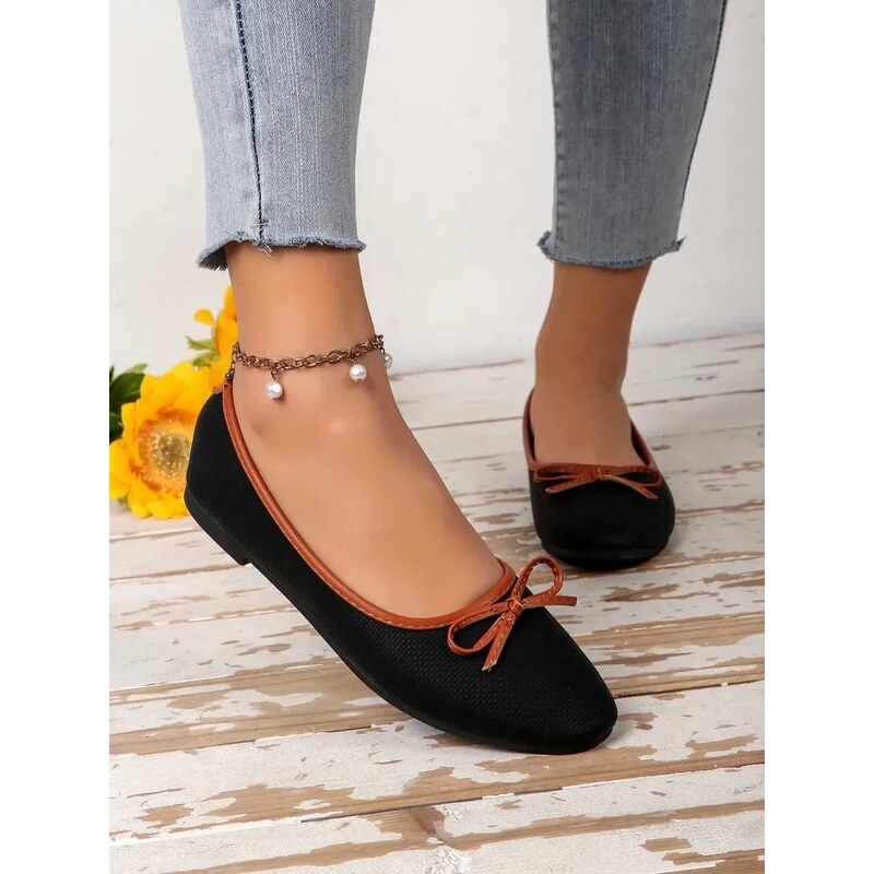 Resti Womens ballet flats with glitter and a bow Aramie