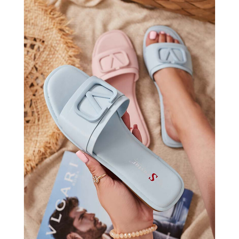 Resti Cartec blue womens eco leather slippers - Footwear 107949652