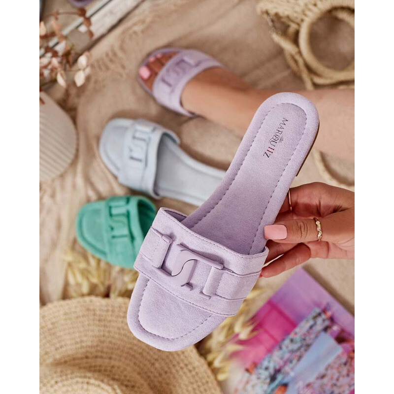 Resti Royalfashion Purple womens flip-flops with buckle Rydr 107949668
