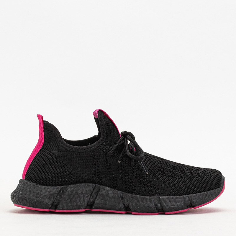 Resti Black and fuchsia womens sports shoes Bommgi - Footwear