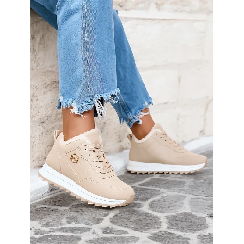 Resti Beige insulated womens sports shoes Lahho
