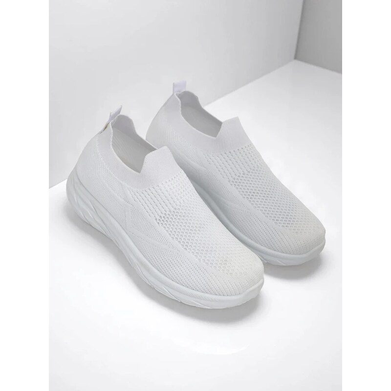 Resti Womens White Slip-On Sports Shoes