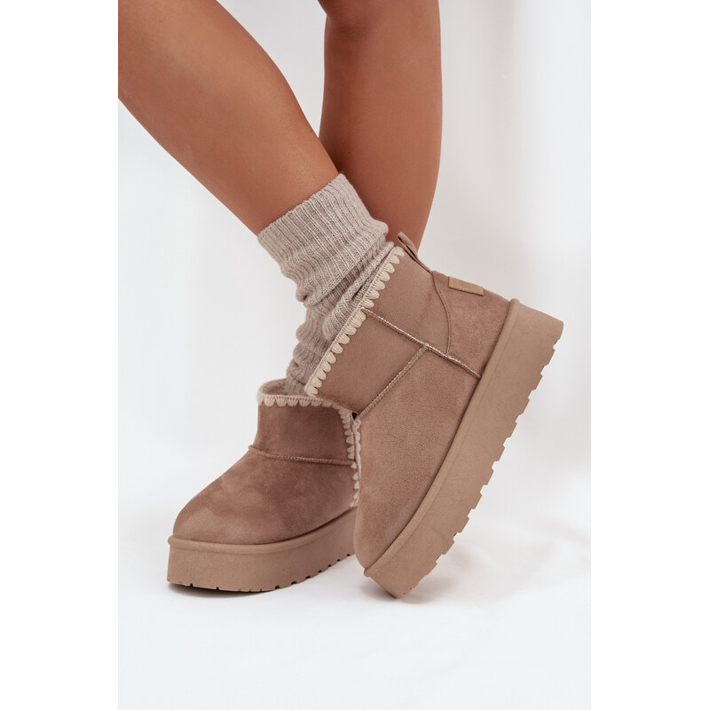 BIG STAR SHOES Dámské Sněhule Na Platformě S Prošíváním Big Star 107951255
