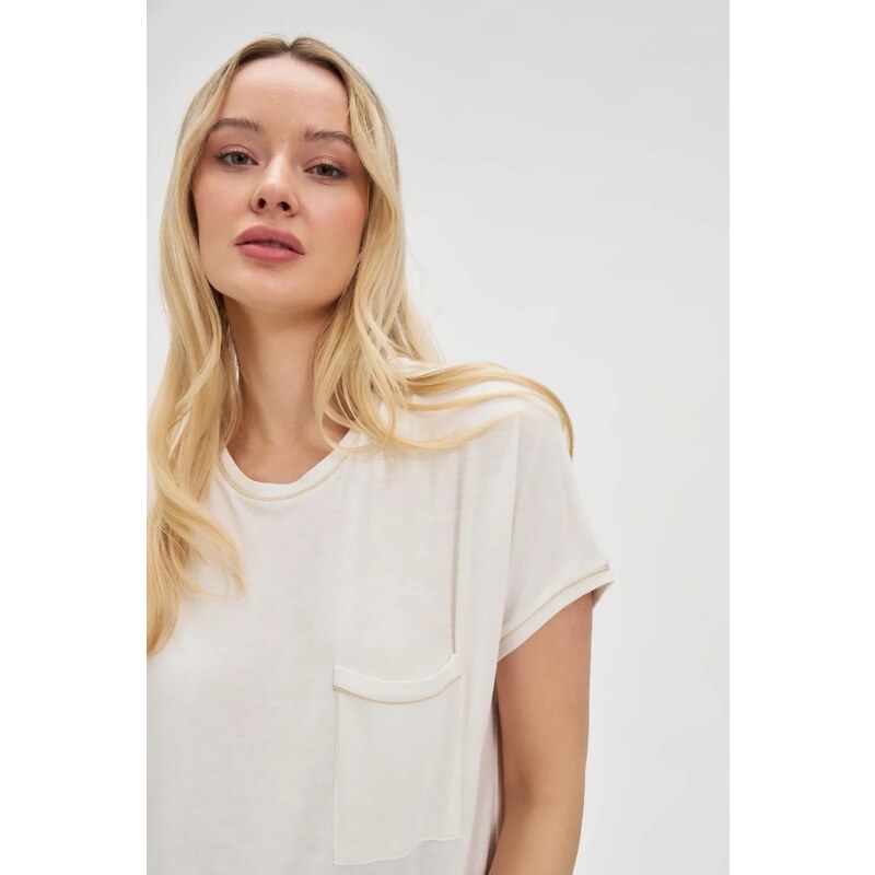 Marisse Womens T-Shirt L-Ts-4693 Off White