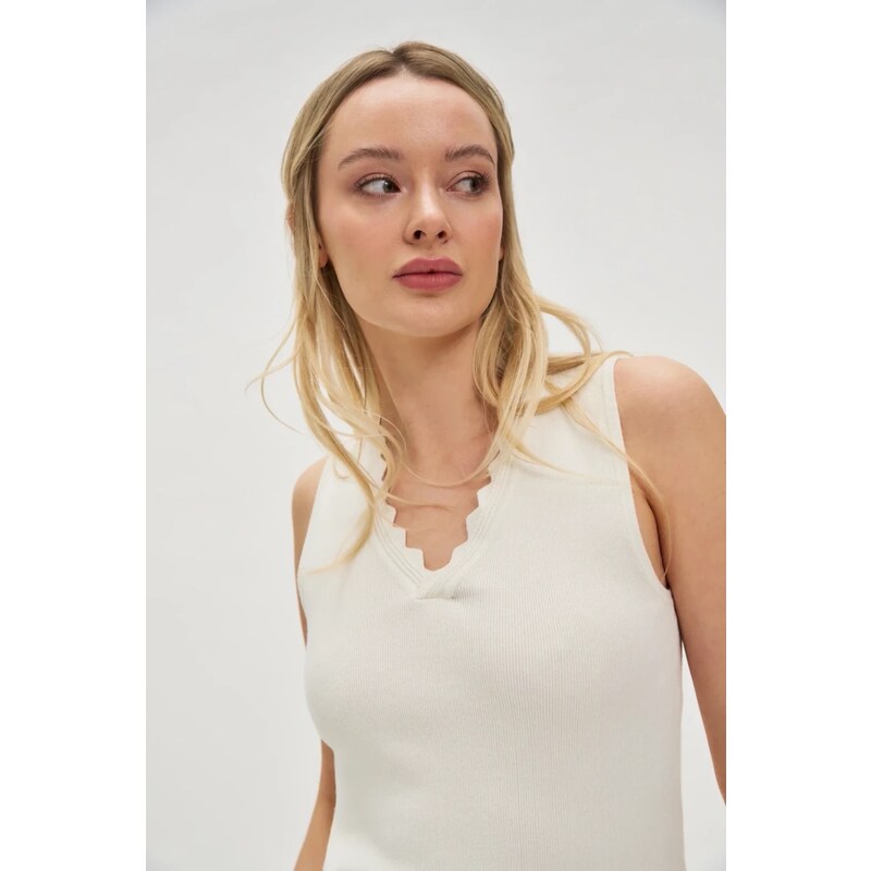 Marisse Womens T-Shirt L-Ts-4717 Off White
