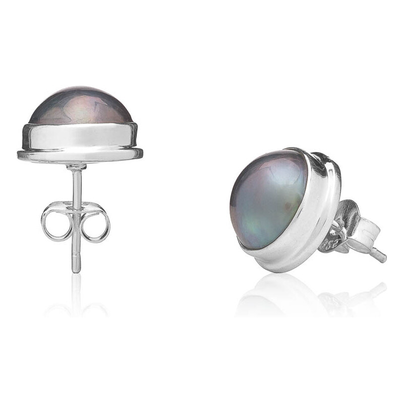 Buka Jewelry Perlové náušnice Mabe modré 107952349